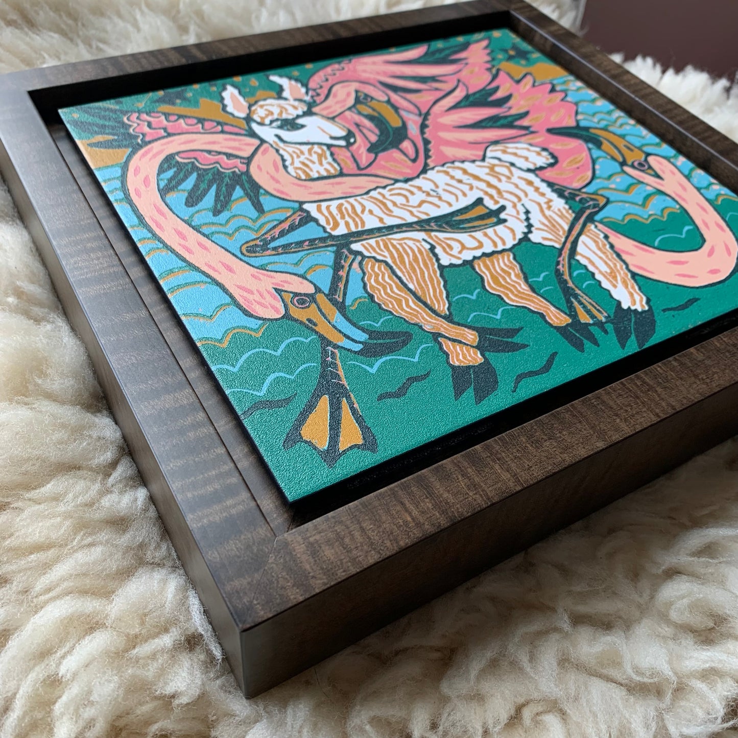 Pre-order Flamingo framed in black