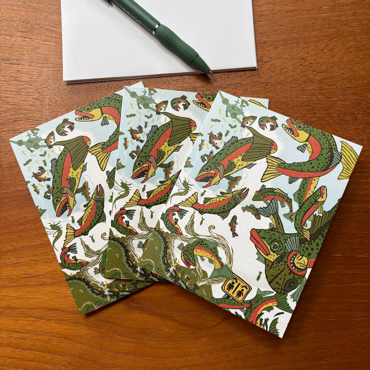 Rainbow Trout Card 3 pack