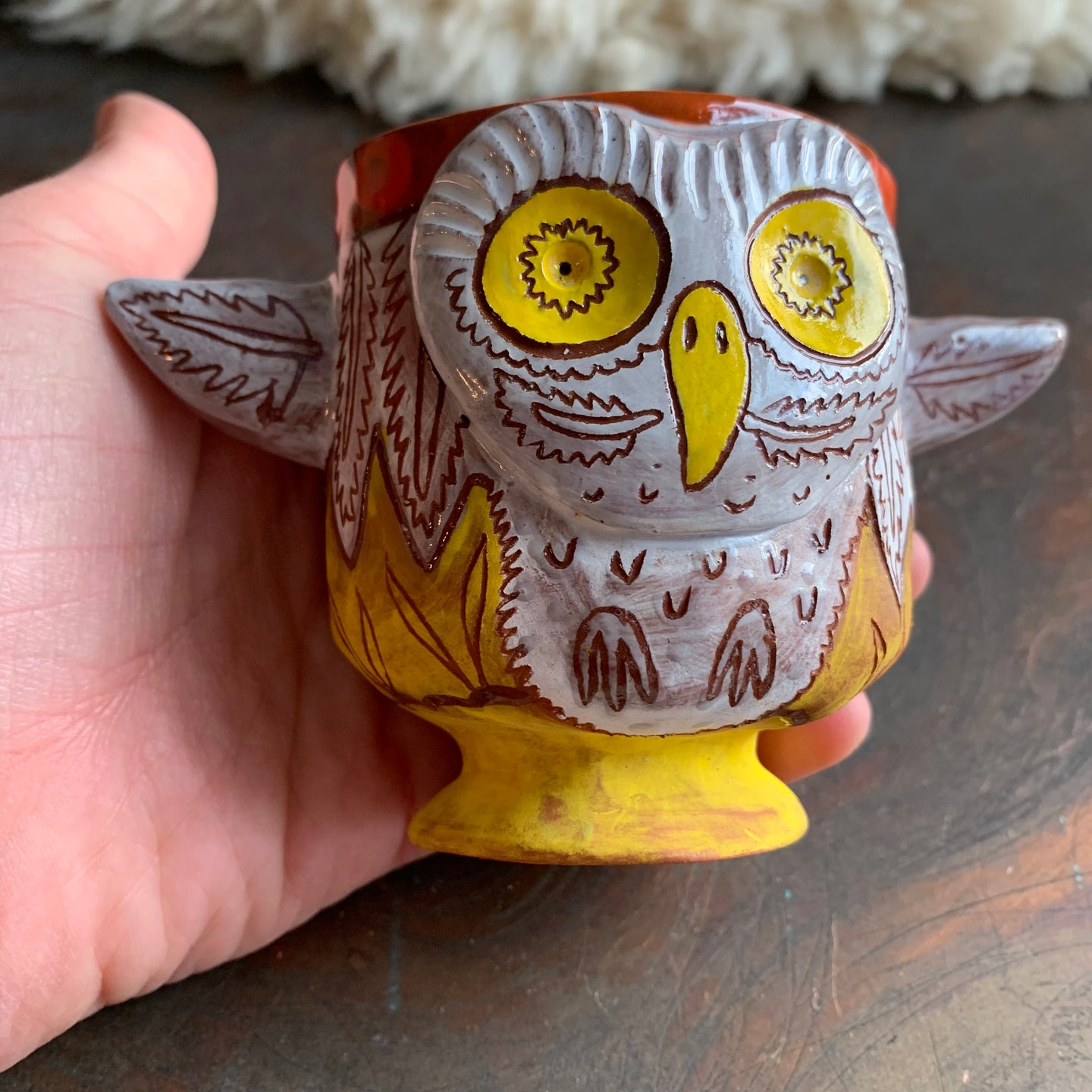 Owl cup or whiskey sipper