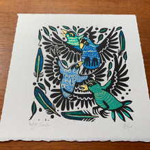 Load image into Gallery viewer, Blue finch linocut
