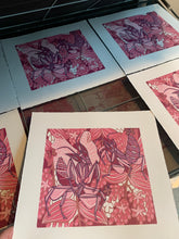 Load image into Gallery viewer, LAST ONE Orchid Mantis original woodcut