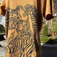 Load image into Gallery viewer, Toast color handprinted zebra shirt, December Pre-order