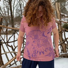 Load image into Gallery viewer, Handprinted northern flicker shirt, December Pre-Order