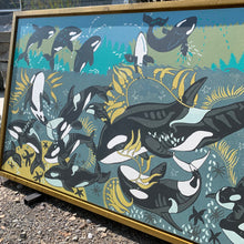 Load image into Gallery viewer, LAST ONE orca framed in olive