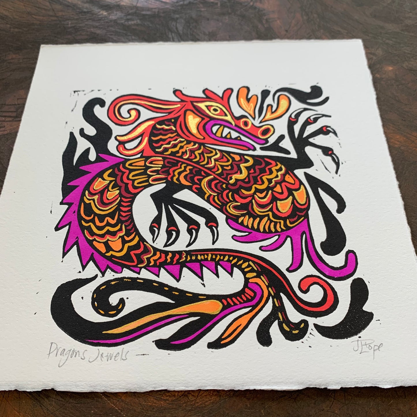Dragon Linocut