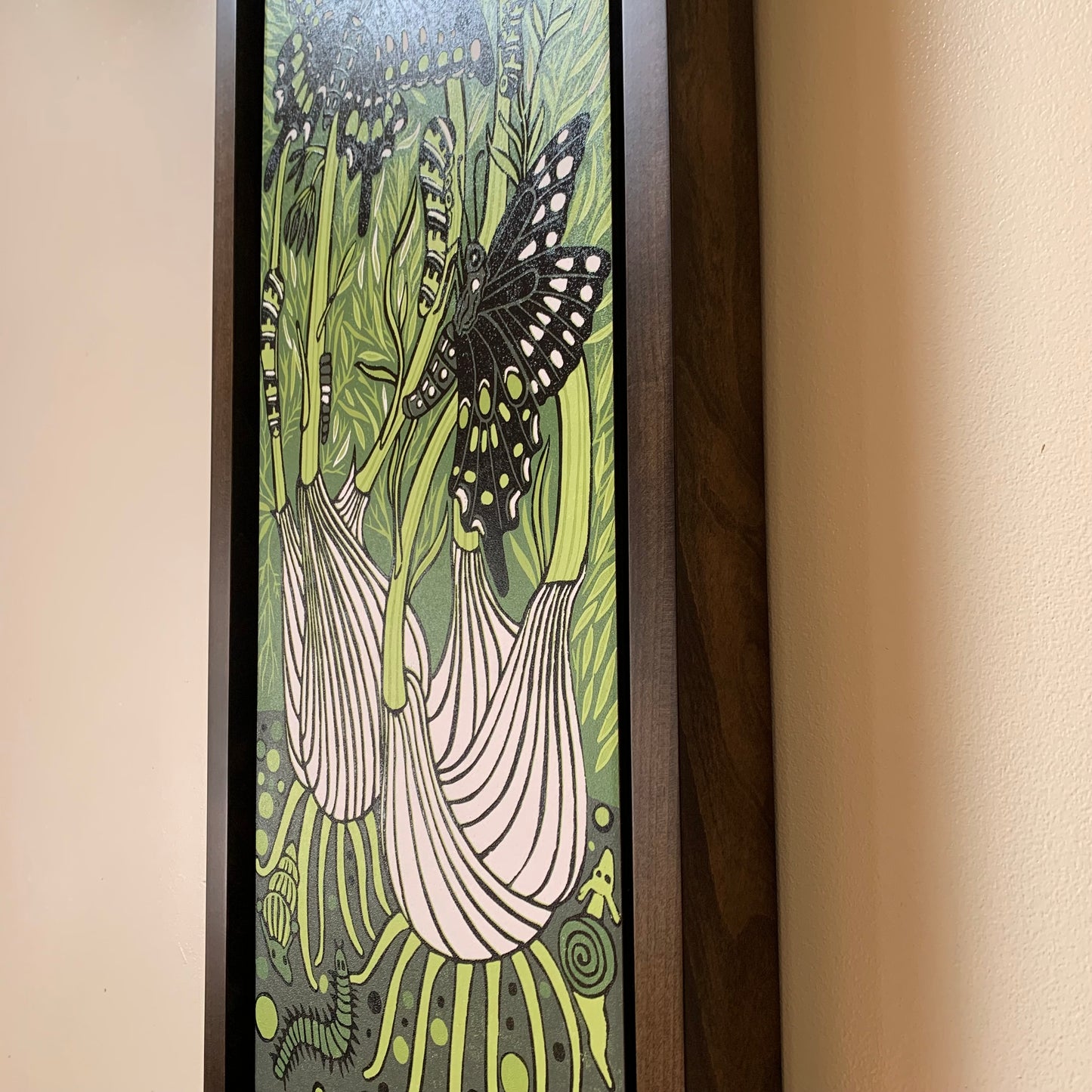 Pre-order fennel woodcut framed in ebony