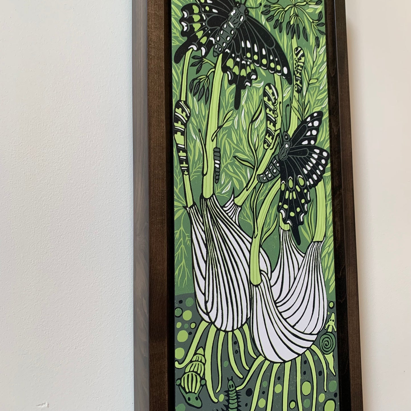 Pre-order fennel woodcut framed in ebony
