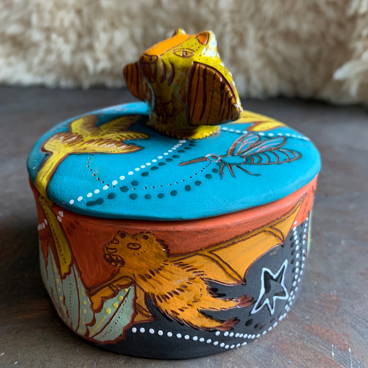 Agave and bat salt cellar