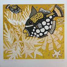 Load image into Gallery viewer, Clown Triggerfish Woodcut