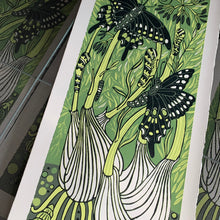 Load image into Gallery viewer, ONLY 1 framed and 1 unframed left Fennel and Blackswallowtail original woodcut
