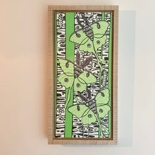 Load image into Gallery viewer, Luna moth and birch tree woodcut framed in natural curly maple
