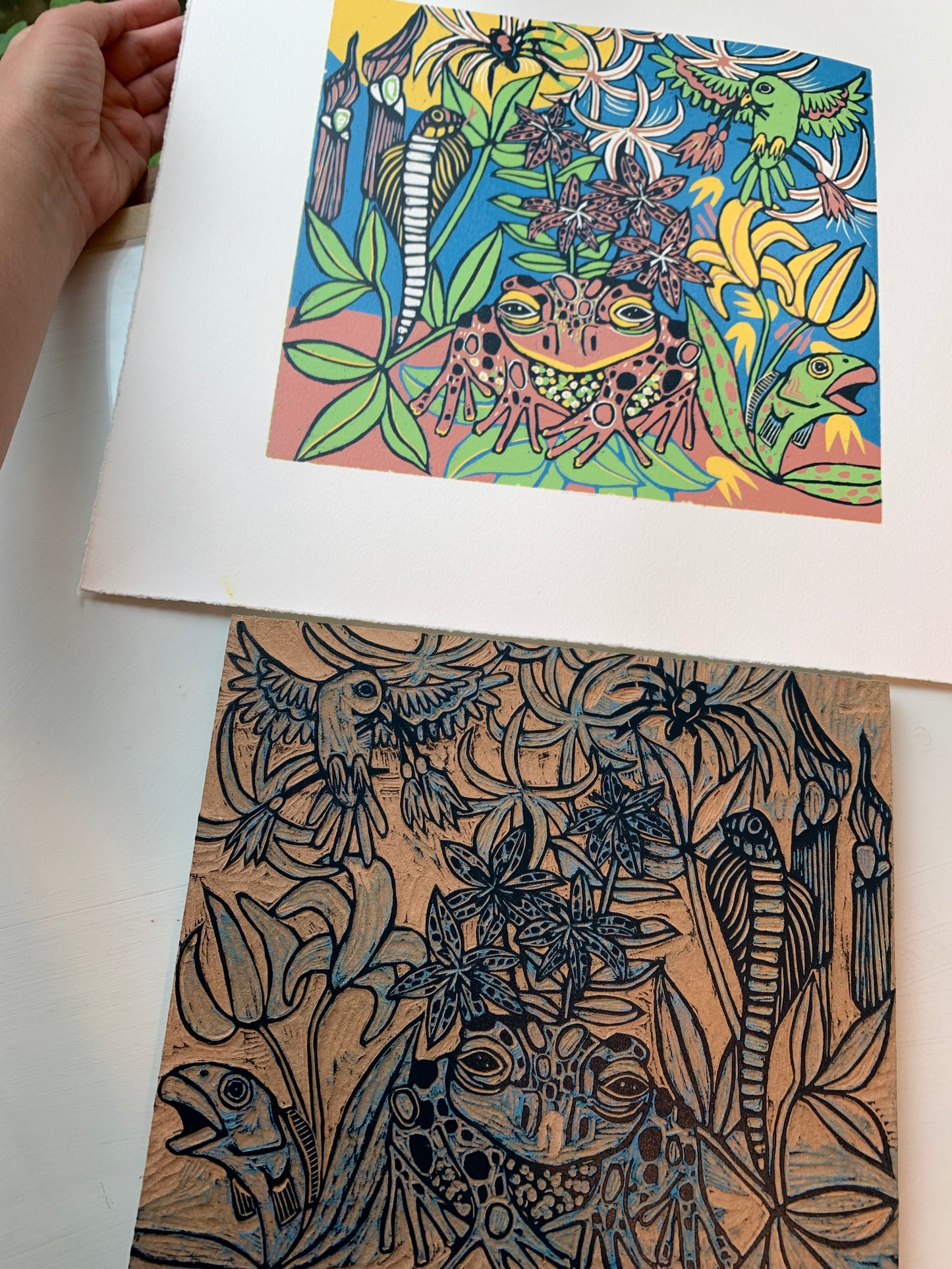 Lily Bestiary original woodcut