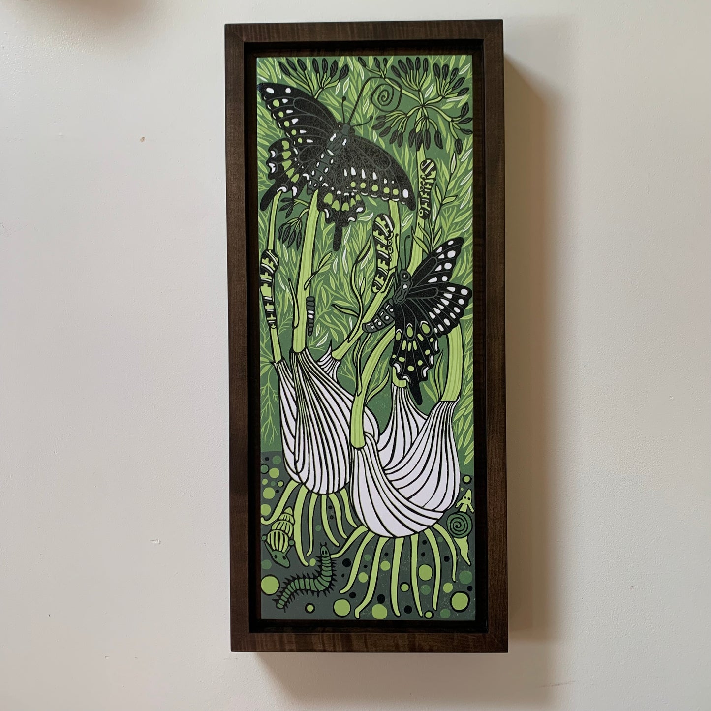 Pre-order fennel woodcut framed in ebony