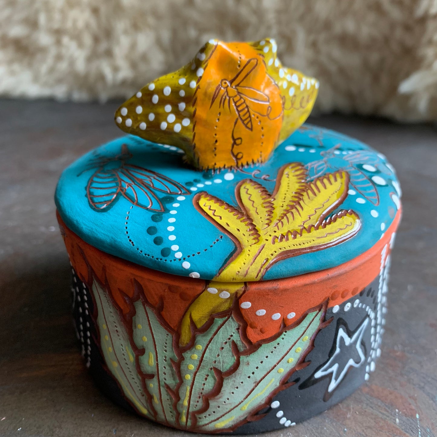 Agave and bat salt cellar