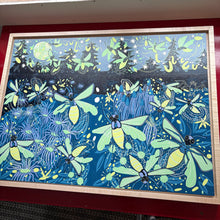 Load image into Gallery viewer, Fireflies framed in natural IN STOCK