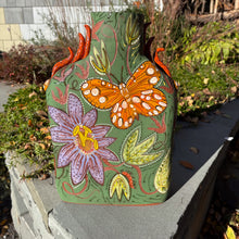 Load image into Gallery viewer, Passionflower and Gulf Fritillary vase