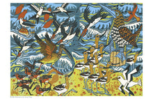 Load image into Gallery viewer, 11x17” reproduction of Beach and birds and biomimicry