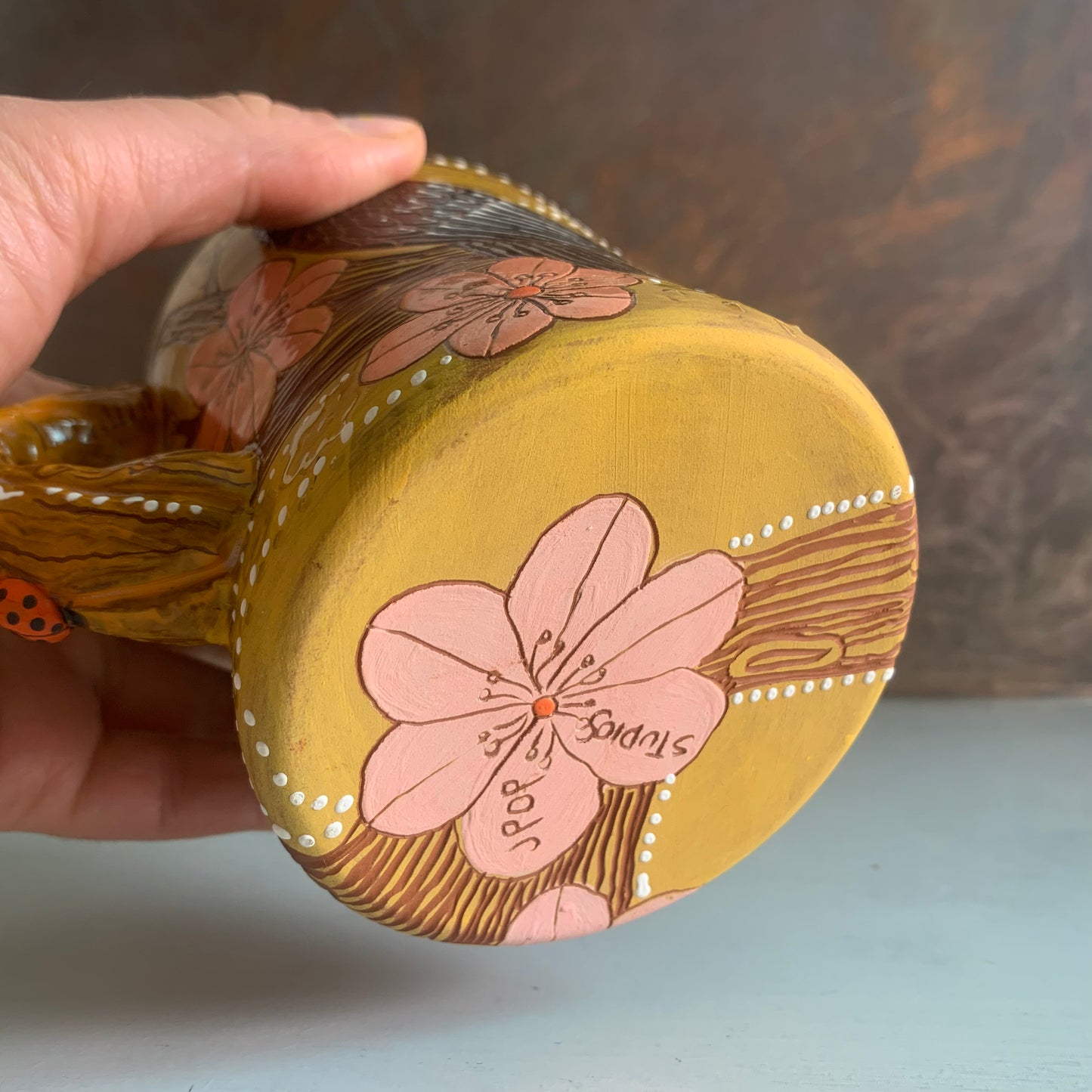Raven cherry blossom mug