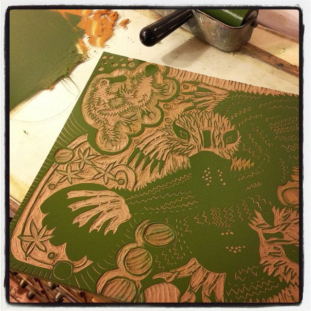 Platypus Woodcut
