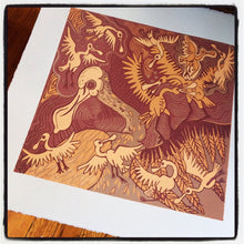 Load image into Gallery viewer, Spoonbill Woodcut