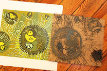 Load image into Gallery viewer, Jellyfish and Rubberduck Woodcut