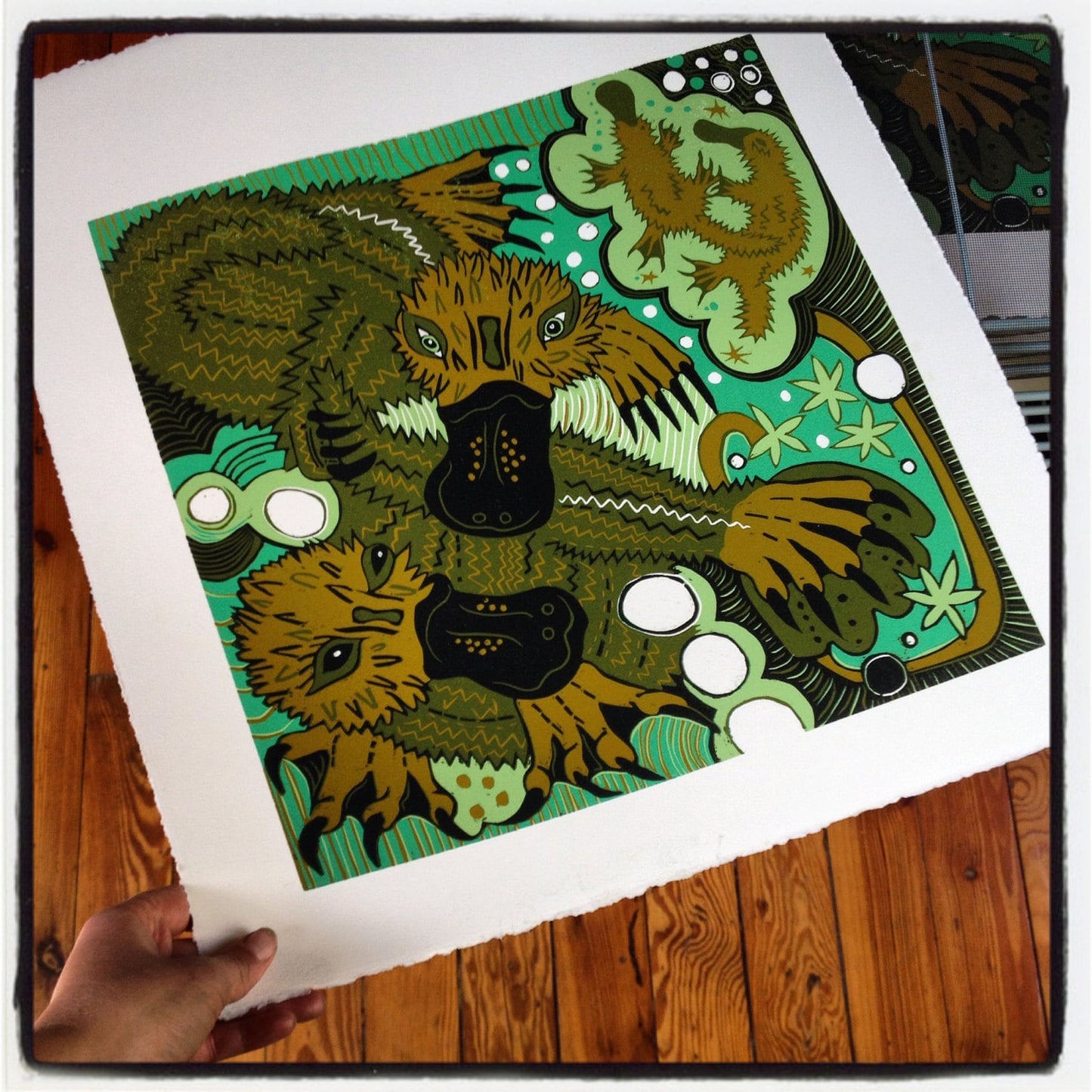 Platypus Woodcut