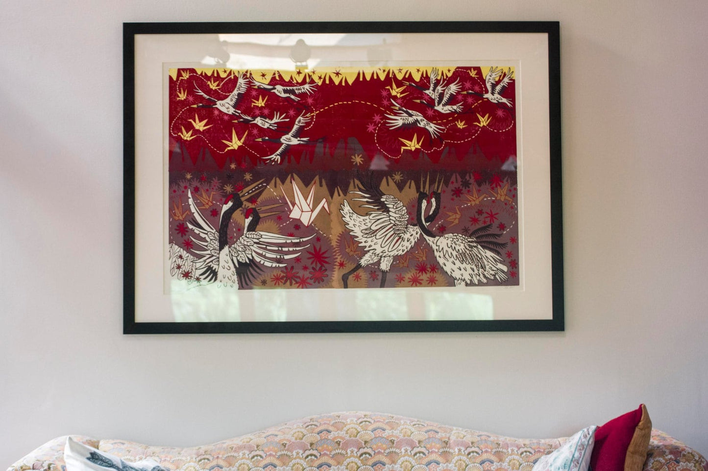 Japanese Crane Woodcut LAST ONE