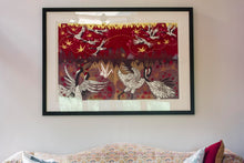 Load image into Gallery viewer, Japanese Crane Woodcut LAST ONE