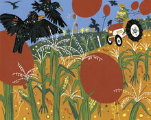 Load image into Gallery viewer, Starling and Balloon Woodcut