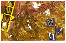 Load image into Gallery viewer, Rabbits in Australia Woodcut