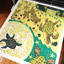 Load image into Gallery viewer, Sea Turtle Woodcut