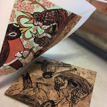 Load image into Gallery viewer, Robin Woodcut
