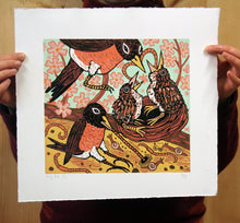 Load image into Gallery viewer, Robin Woodcut
