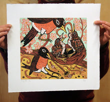 Load image into Gallery viewer, Robin Woodcut