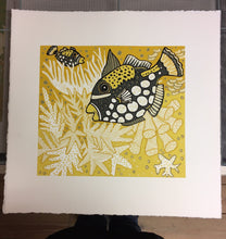 Load image into Gallery viewer, Clown Triggerfish Woodcut