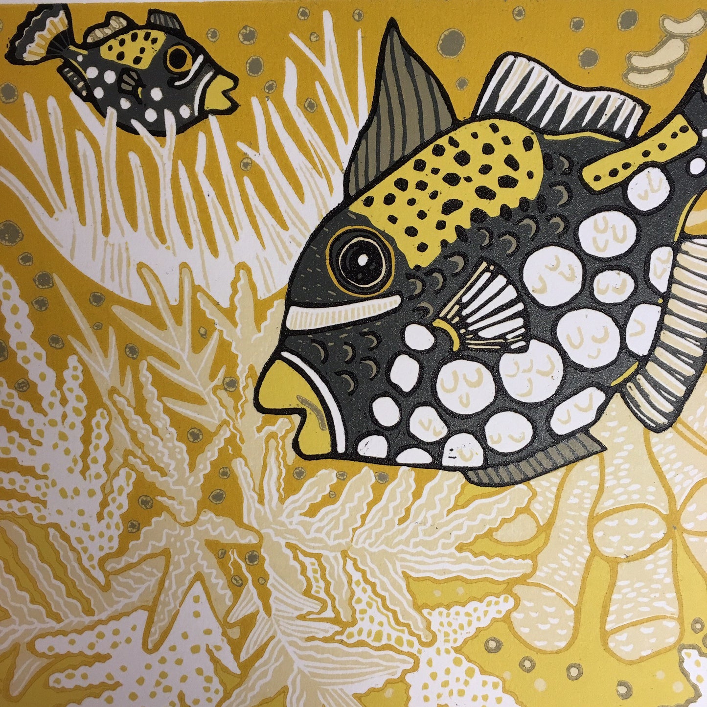 Clown Triggerfish Woodcut