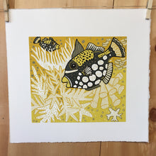 Load image into Gallery viewer, Clown Triggerfish Woodcut