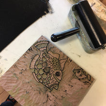 Load image into Gallery viewer, Clown Triggerfish Woodcut