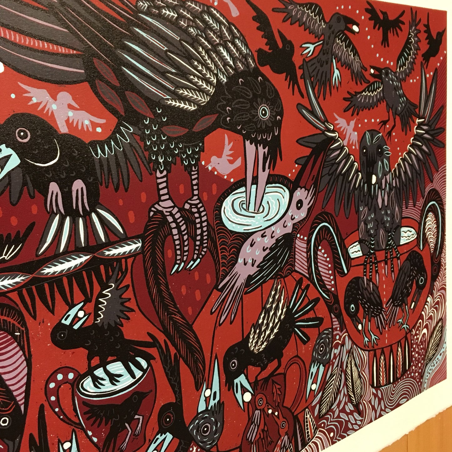 Last one Crow and Pitcher Woodcut