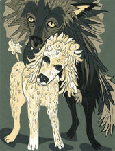 Load image into Gallery viewer, Wolf and Poodle Woodcut