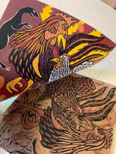 Load image into Gallery viewer, Chicken Dino Woodcut