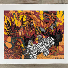 Load image into Gallery viewer, Chicken Dino Woodcut