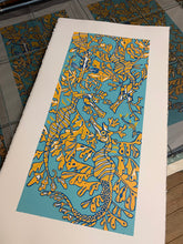 Load image into Gallery viewer, Leafy Sea Dragon 3 block woodcut
