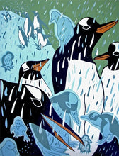 Load image into Gallery viewer, Penguin Woodcut