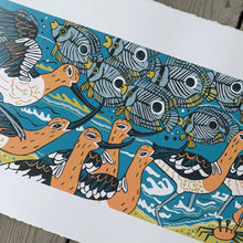 Load image into Gallery viewer, Patterned Plumage original woodcut
