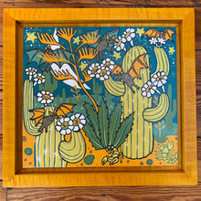 Load image into Gallery viewer, Cactus bat woodcut