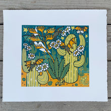 Load image into Gallery viewer, Cactus bat woodcut