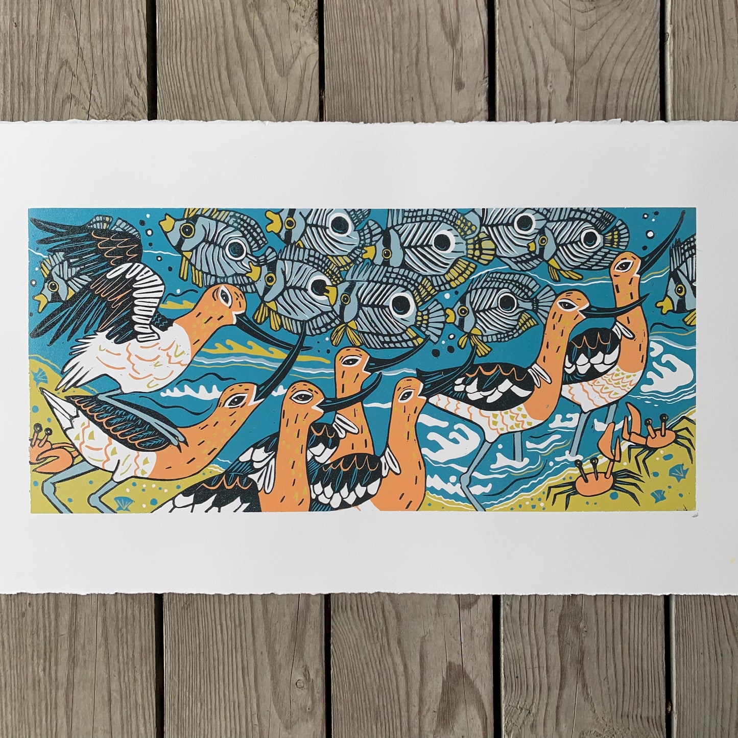 Patterned Plumage original woodcut