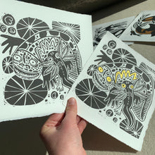 Load image into Gallery viewer, Hellbender linocut
