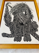 Load image into Gallery viewer, Pre-order Framed poodle woodcut